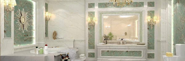 green marble wall