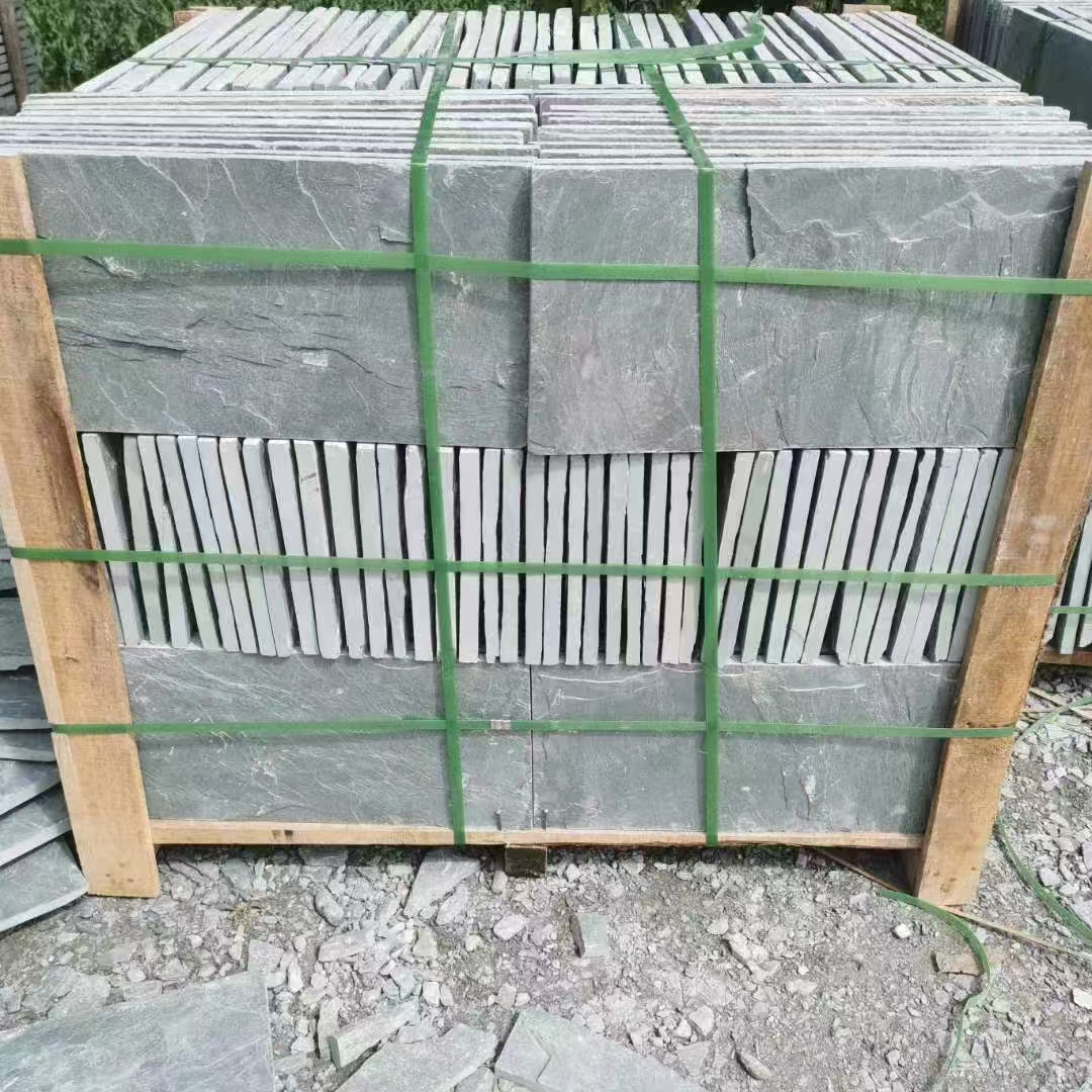 green slate stone pavers