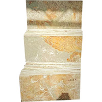 china-quarried rusty slate stone with golden-blue oxidation patterns