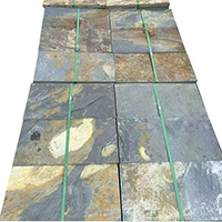 china-quarried rusty slate stone with golden-blue oxidation patterns