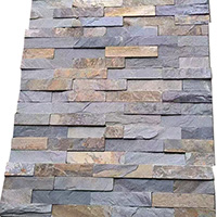 china-quarried rusty slate stone with golden-blue oxidation patterns