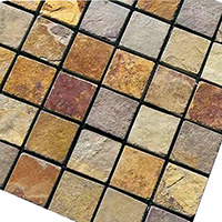 Natural slate mosaic tiles with anti-slip texture for shower floors