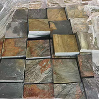 Natural slate mosaic tiles with anti-slip texture for garden path